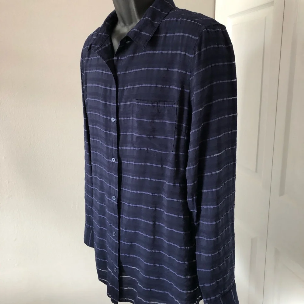 BANANA REPUBLIC LONG SLEEVES TEXTURED MENS BLUE SHIRT/ XL